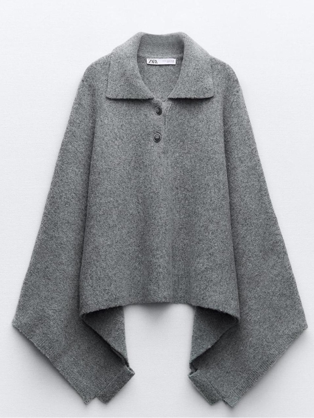 ZARA Knit Collared Poncho